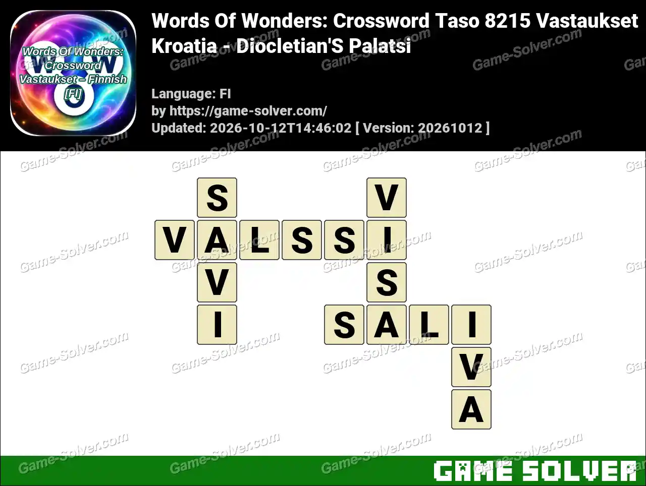 Words Of Wonders: Crossword Taso 8215 Vastaukset – Kroatia – Diocletian’S Palatsi